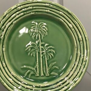 SUR LA TABLE Palm Tree Bamboo Decorative Desert Plate 8.24” (3)